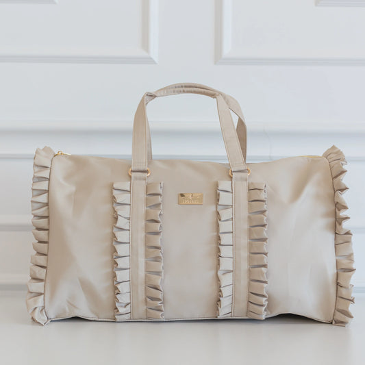 Ruffled Nylon Weekender | Nude