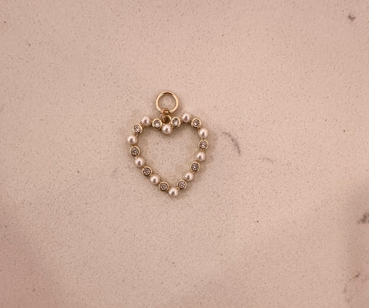 Pearl Heart Charm