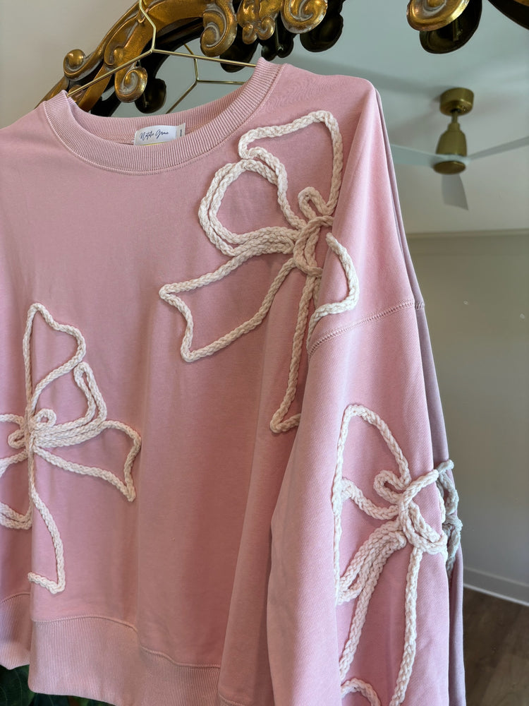 Bow Detail Crewneck Sweatshirt