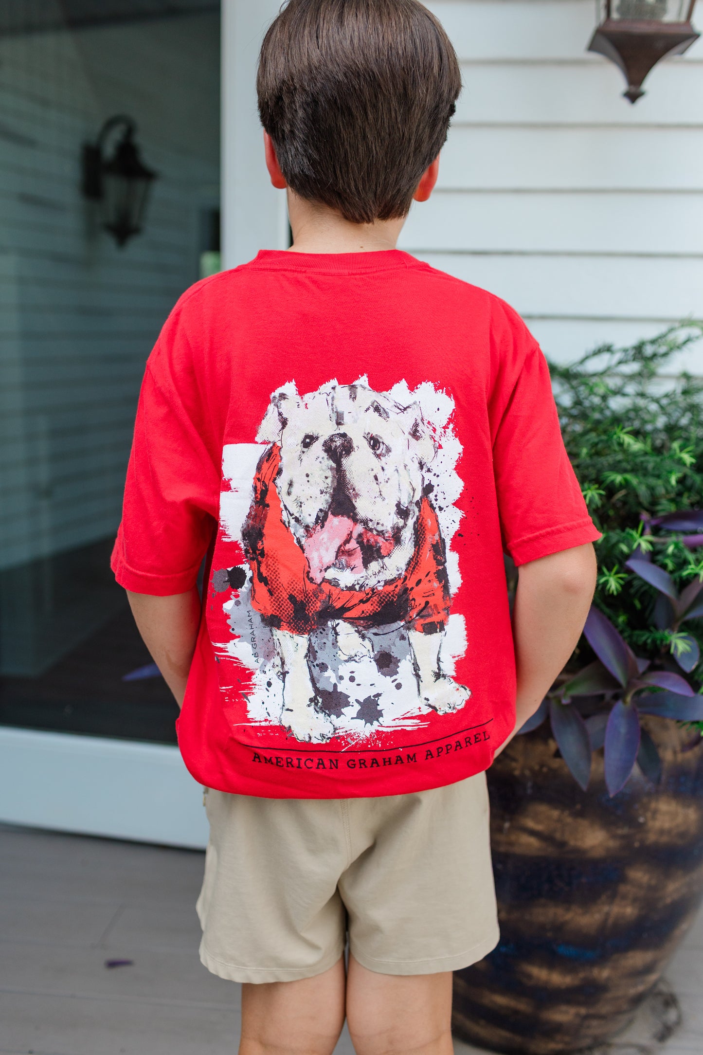 Here come the BOOM bulldog comfort tee/ Red
