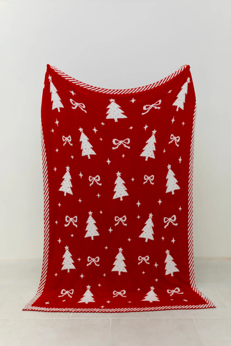 Christmas Tree Bow Blanket