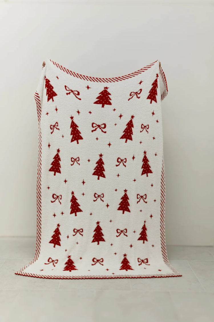 Christmas Tree Bow Blanket