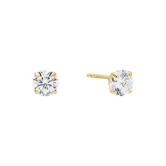 14K Gold Crystal Stud Earring