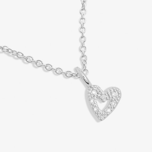 Mini Charms Pavé Offset Heart Necklace