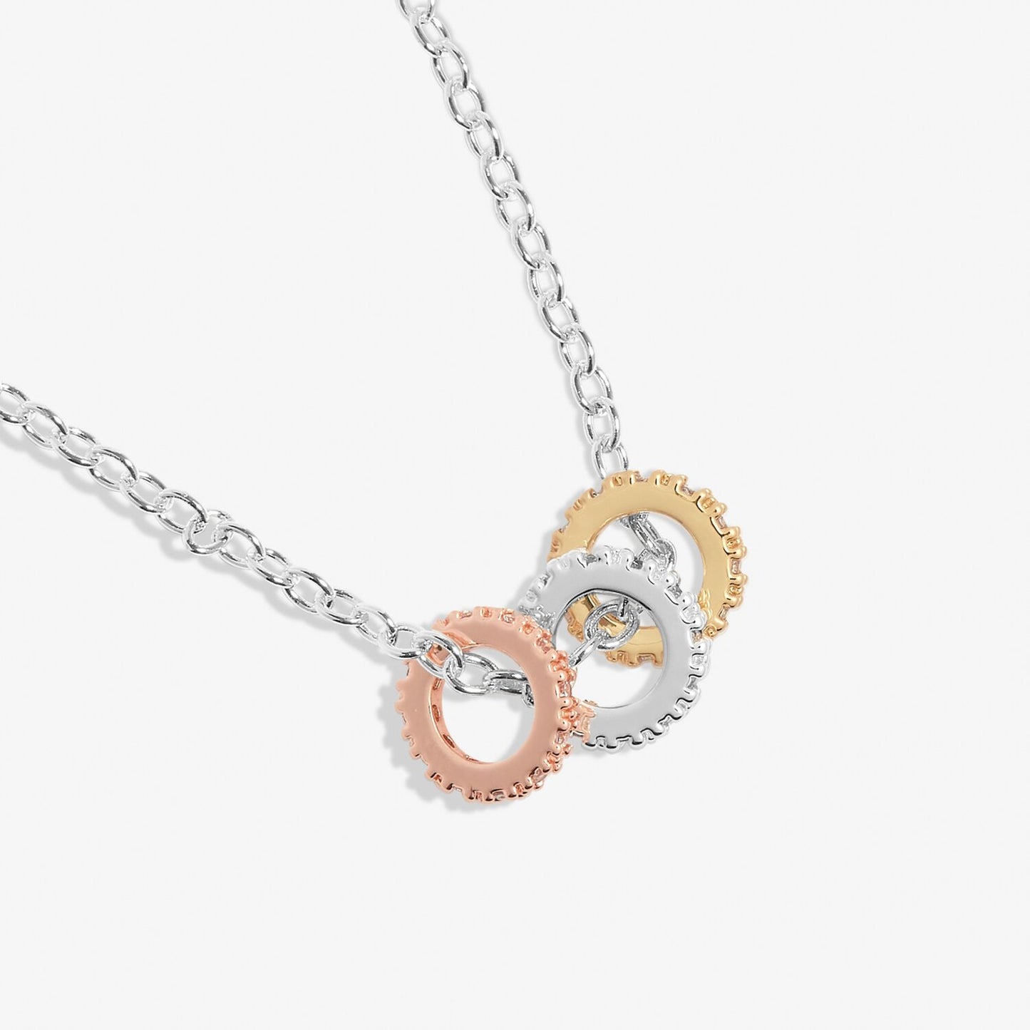 Mini Charms Three Tone Pavé Necklace