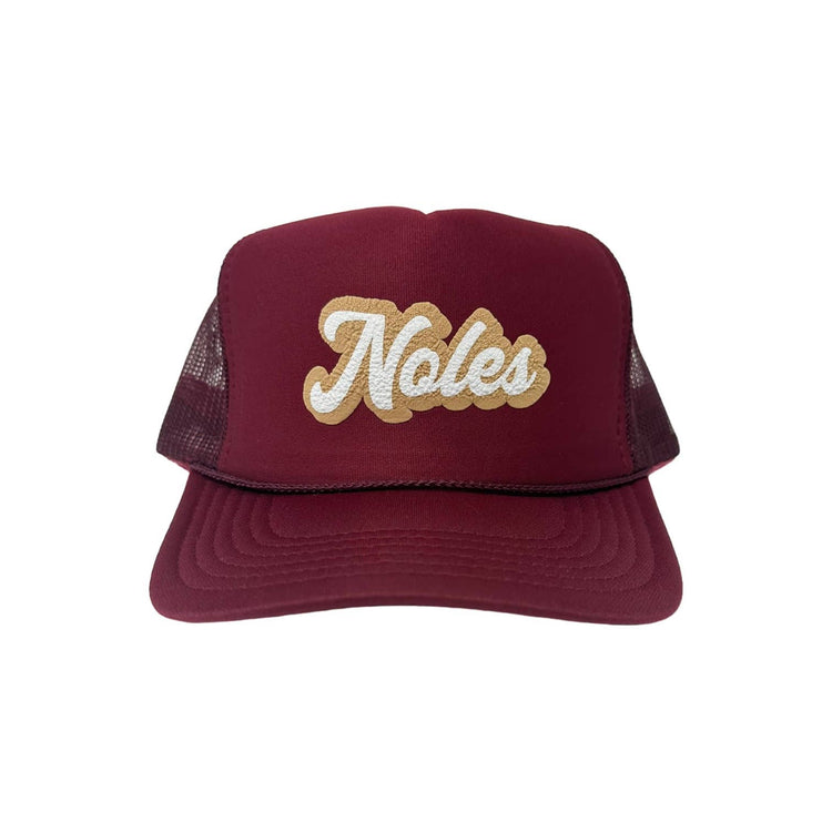 Noles (Double Puff Script) - Maroon Trucker