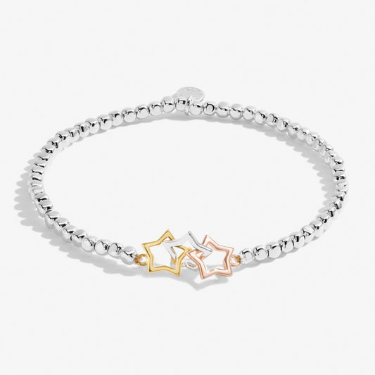 Forever Yours 'Magical Birthday Wish' Trio Bracelet In Silver, Gold-Tone And Rose Gold-Tone Plating