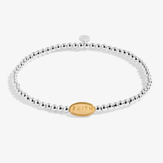 A Little 'Faith' Bracelet In Silver Plating