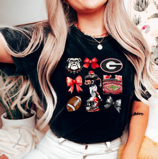 Georgia Bulldogs Football Coquette Women's Graphic Tee